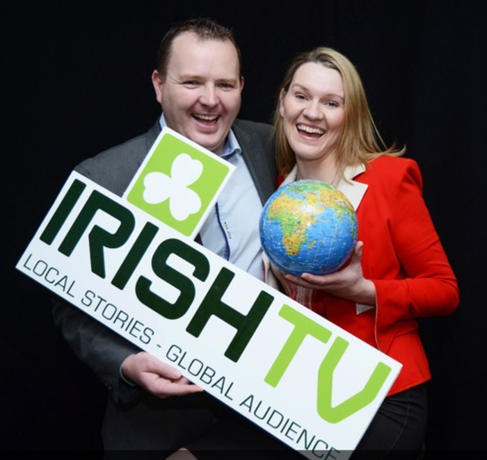 irish tv 2 Mairead N&iacute; Mhaoilchiar&aacute;in Managing Director and Pierce O'Reilly CEO of IRISH TV (Medium)