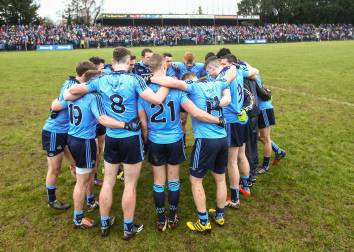 The Dublin team huddle