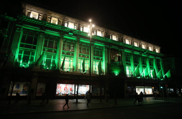 Buildings across Dublin go green for St Patrick's Day