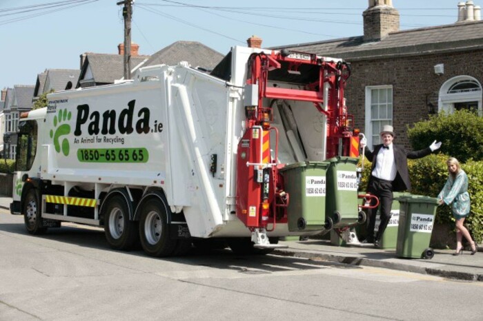 Katy French and Conor Nolan at the launch of Panda's new Silver Service waste collection for Dun Laoghaire - Rathdown. Photo: Nic Mac Innes/Photocall Ireland