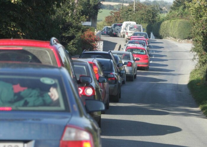 24/9/2008. Ploughing Championships Day 2. Traffic jams outside Bennettsbridge as people try to get to the second day of the National Ploughing Championships, in Burnchurch in County Kilkenny. Photo: Eamonn Farrell/Photocall Ireland.