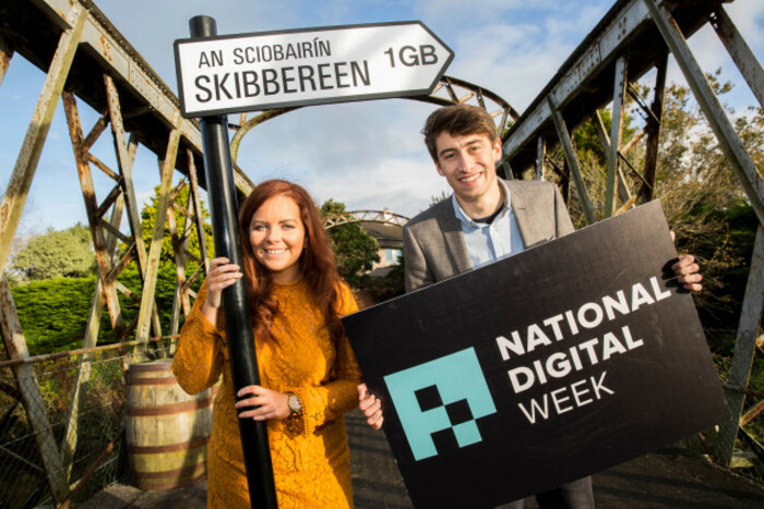 Pictured at the event was Grainne Dwyer (CEO Ludgate Hub) &amp; Callum Donnelly (Co-organiser National Digital Week).