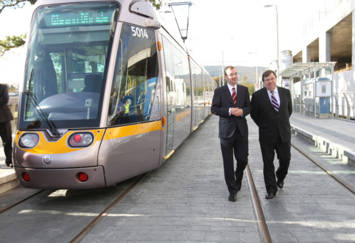 Brian Cowen opens new LUAS Cherrywood Extensions