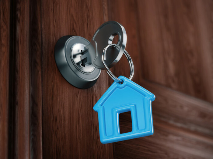 mortgage key in door