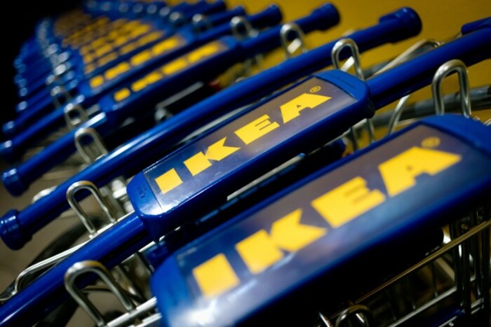 Corporate logo Ikea at carts