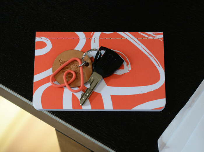 Apartment key with Airbnb keychain