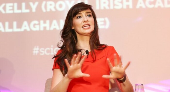 Aoibhinn N&iacute; Sh&uacute;illeabh&aacute;in speaking at a conference