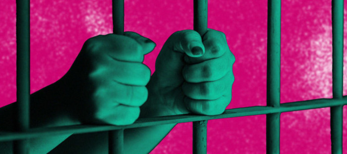 Design for BLIND JUSTICE project - Hands with gripping prison bars